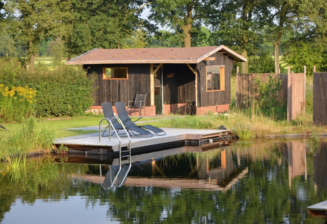 B&B Pipowagen "Het Wellnesst" Op Wellness Camping En B&B Stoltenborg Meddo Exterior photo